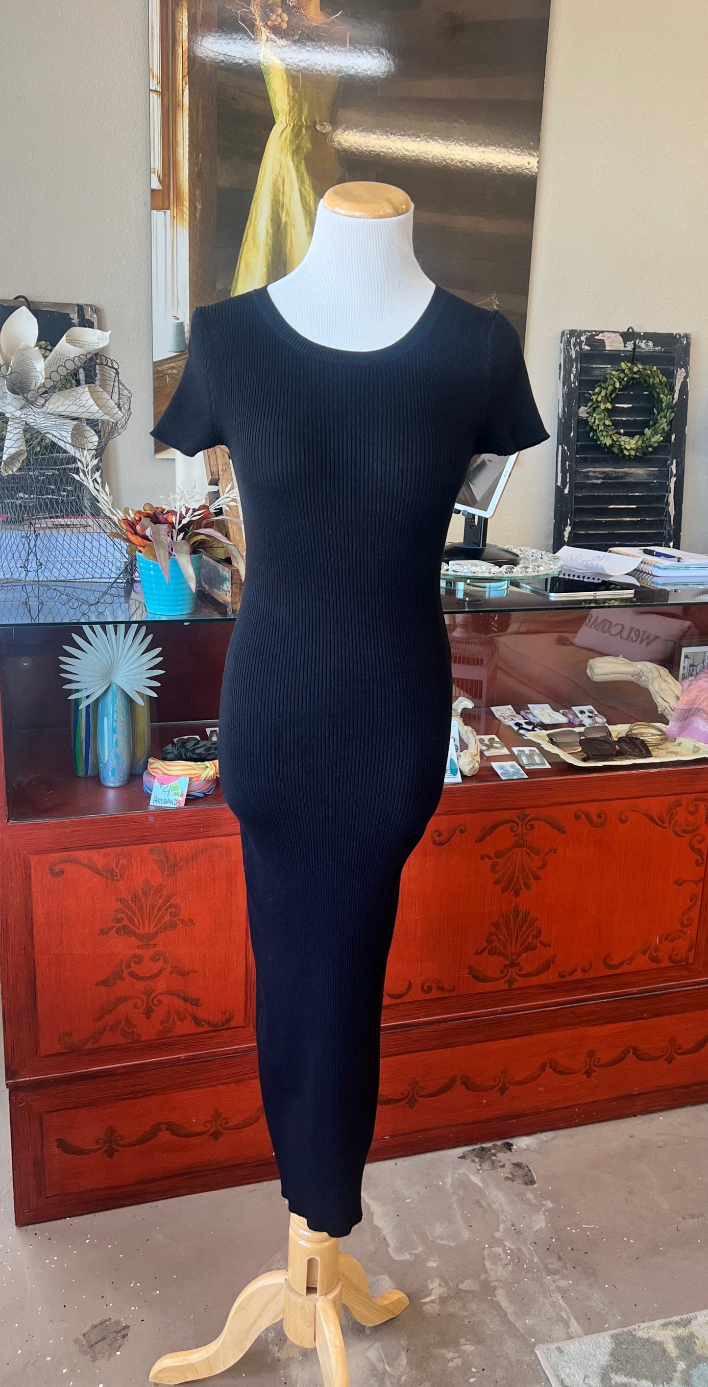 "In Neutral" Black Sweater Dress